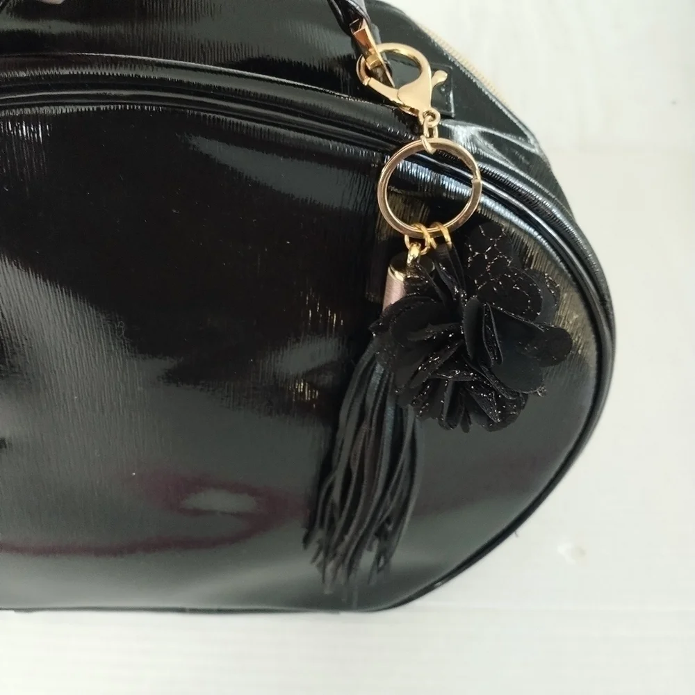 Lancome Faux Black Leather Train Make-up Travel Case